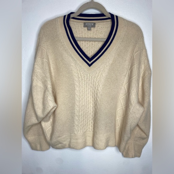 J. Crew Cashmere pointelle cricket sweater - Picture 2 of 5